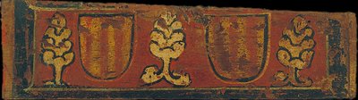 Panel del techo con escudos de armas rayados de la Casa de Barcelona y motivos vegetales de Unbekannt Unbekannt